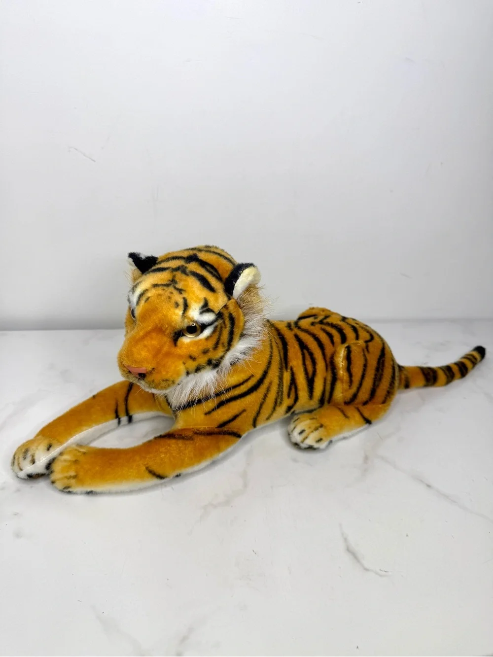 Bengal Tiger Realistic Plush Laying 24”